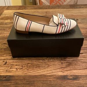 Jcrew Cleo loafers in striped canvas NWT